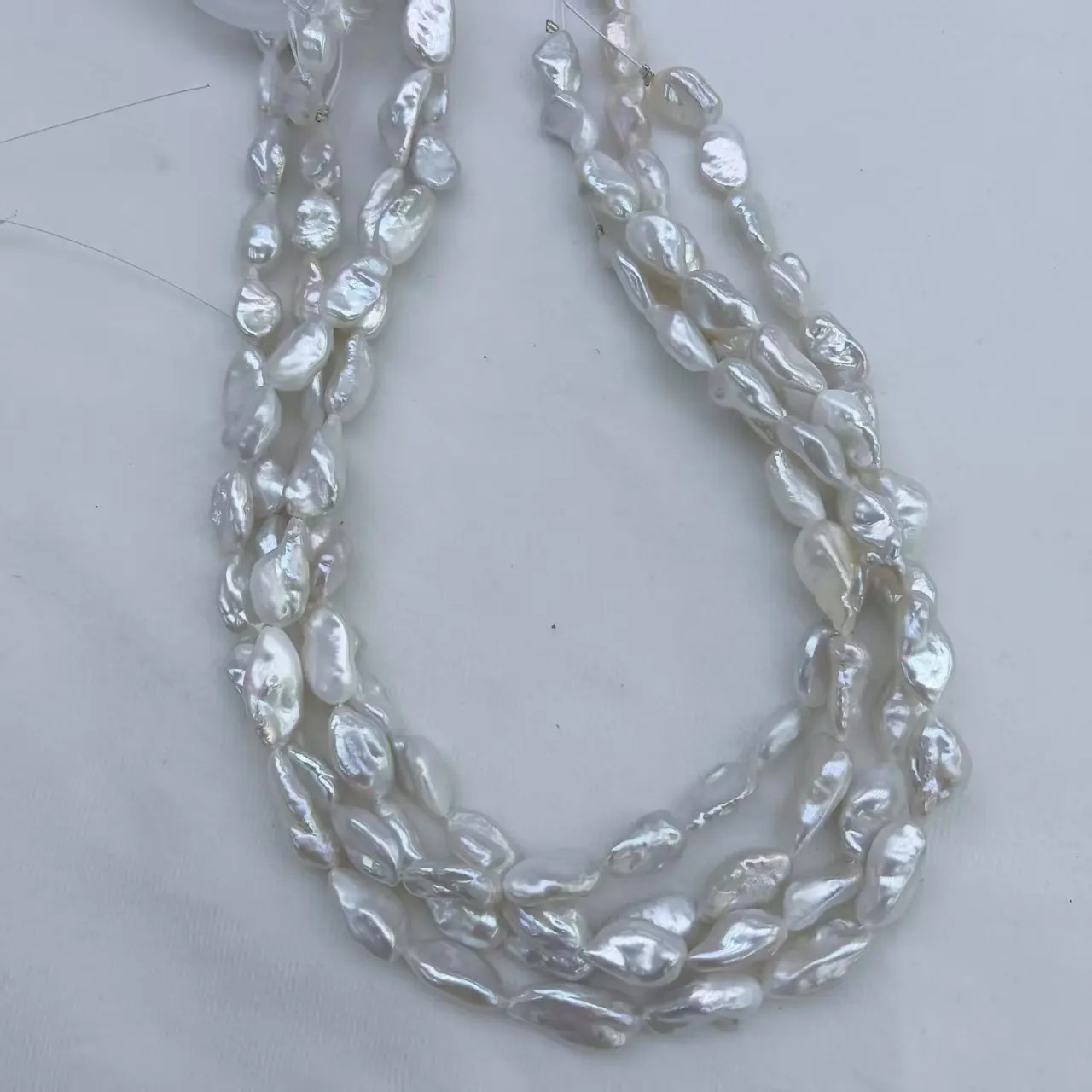 

AAAA Grade BIWA Keshi Baroque Freshwater Pearl Beads Strand 8x14mm Noodle Shape for DIY Jewelry Making