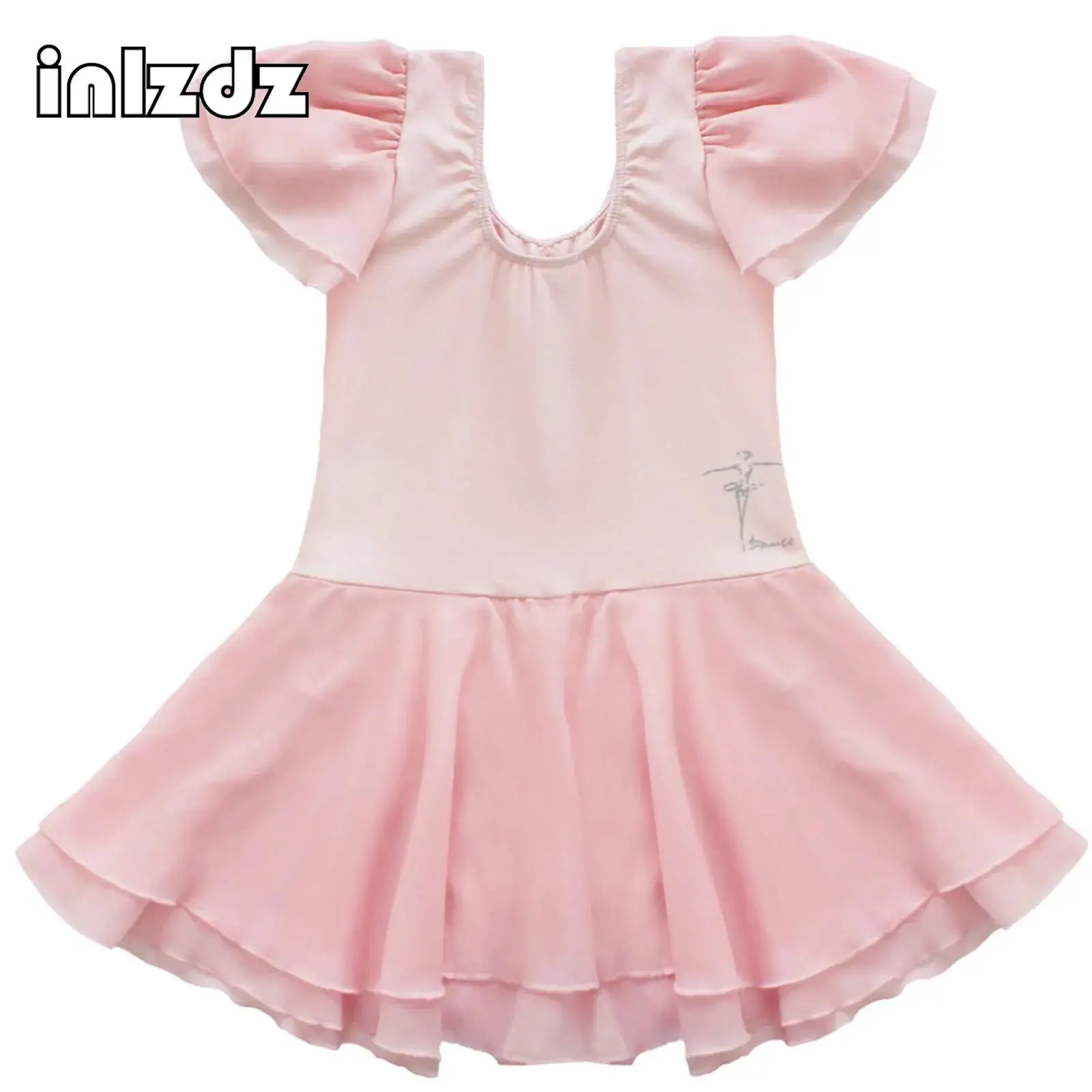 

Ruffe Short Sleeves Ballerina Dress Baby Girls Dance Ballet Tutu Leotard Gymnastics Bodysuit High Quality Good Gift Dance Wear