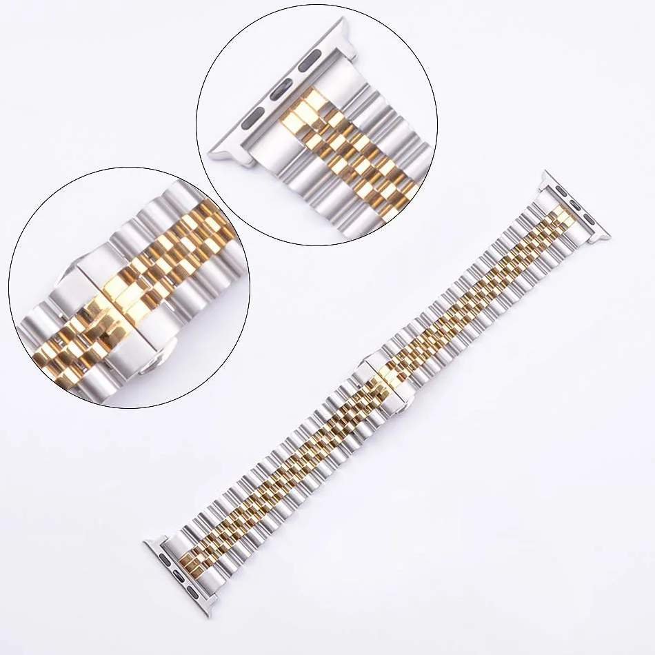 Cinturino in metallo di fascia alta per Apple watch 7 45mm 41mm 6 5 4 SE 44mm 40mm accessori per cinturini di lusso per cinturino iwatch 3 2 1 42mm 38mm