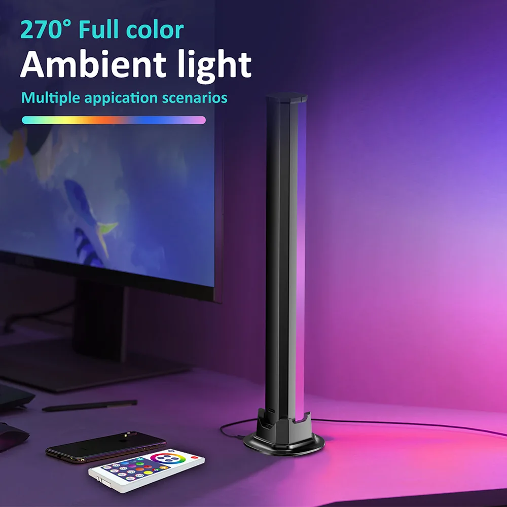 RGB Smart LED Light Bars Ambient Desk Lamp Tuya Wi-Fi Music Sync Support Alexa Google Home that for TV Wall Gaming Backlight