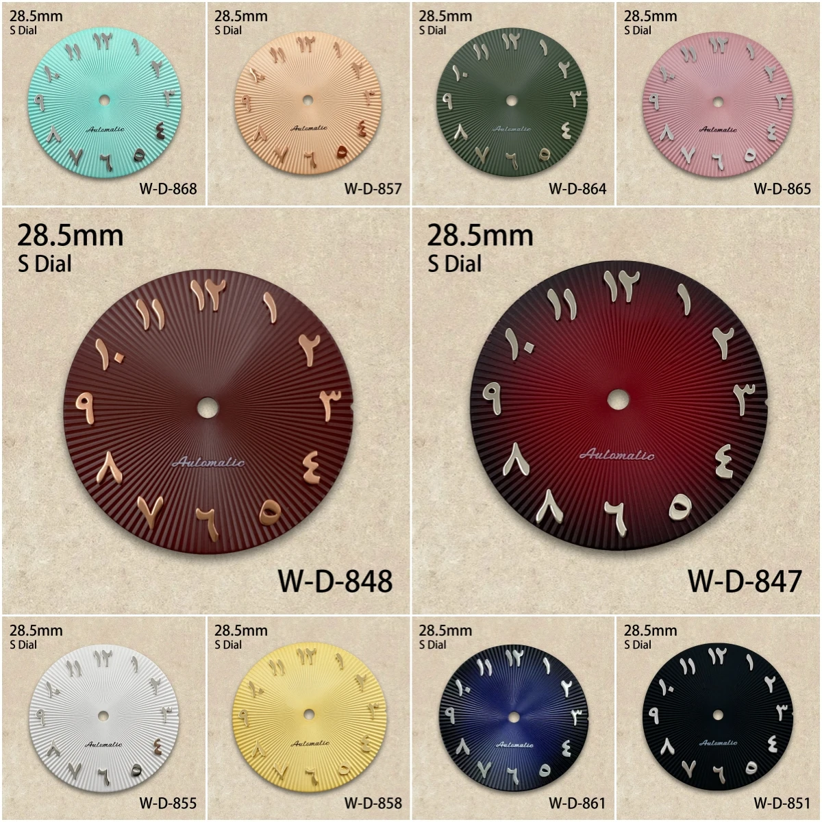 

28.5mm S Logo Arabic NH35 Dial for NH35/NH36/4R/7S Automatic Movement NH35 High-Quality Watch Modification Accessories