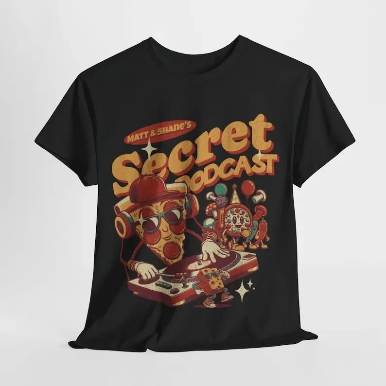 Matt and Shane's Secret Podcast Graphic T-Shirt | Shane Gillis and Matt McCusker Comedy Podcast Merch | Comedy Fan Gift