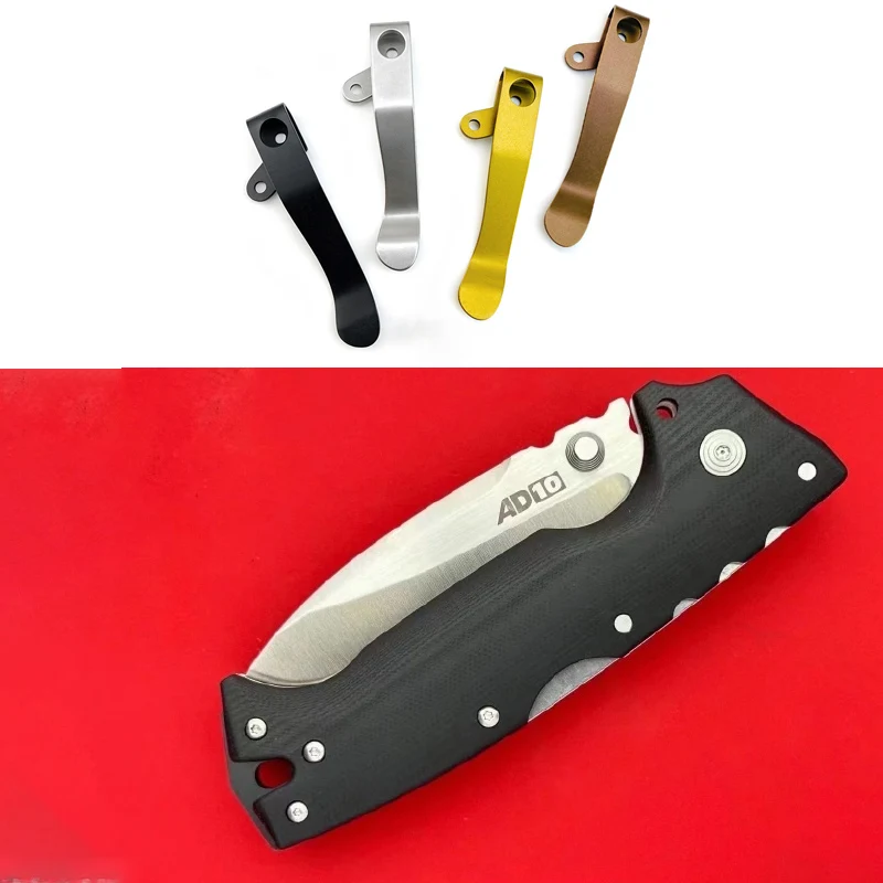 CNC Titanium Material Knife Pocket Clip Back Clamp for ColdSteel AD-10 AD10 Knives Replace Accessories