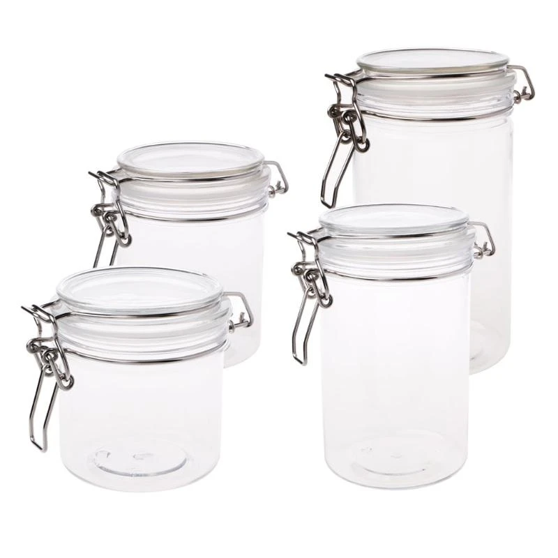 PETP Storage Milk Powder Box Clamp Lid Air Tight Sealed Locking Jar Kitchen