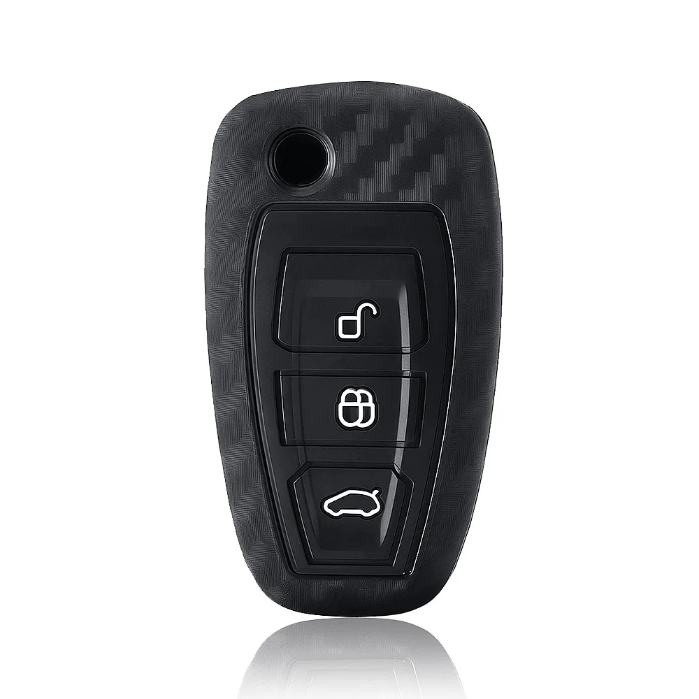 3 Button Silicone Car Remote Key Fob Cover Case For Ford Ranger C-Max S-Max Focus MK3 Galaxy Mondeo Transit Tourneo Custom