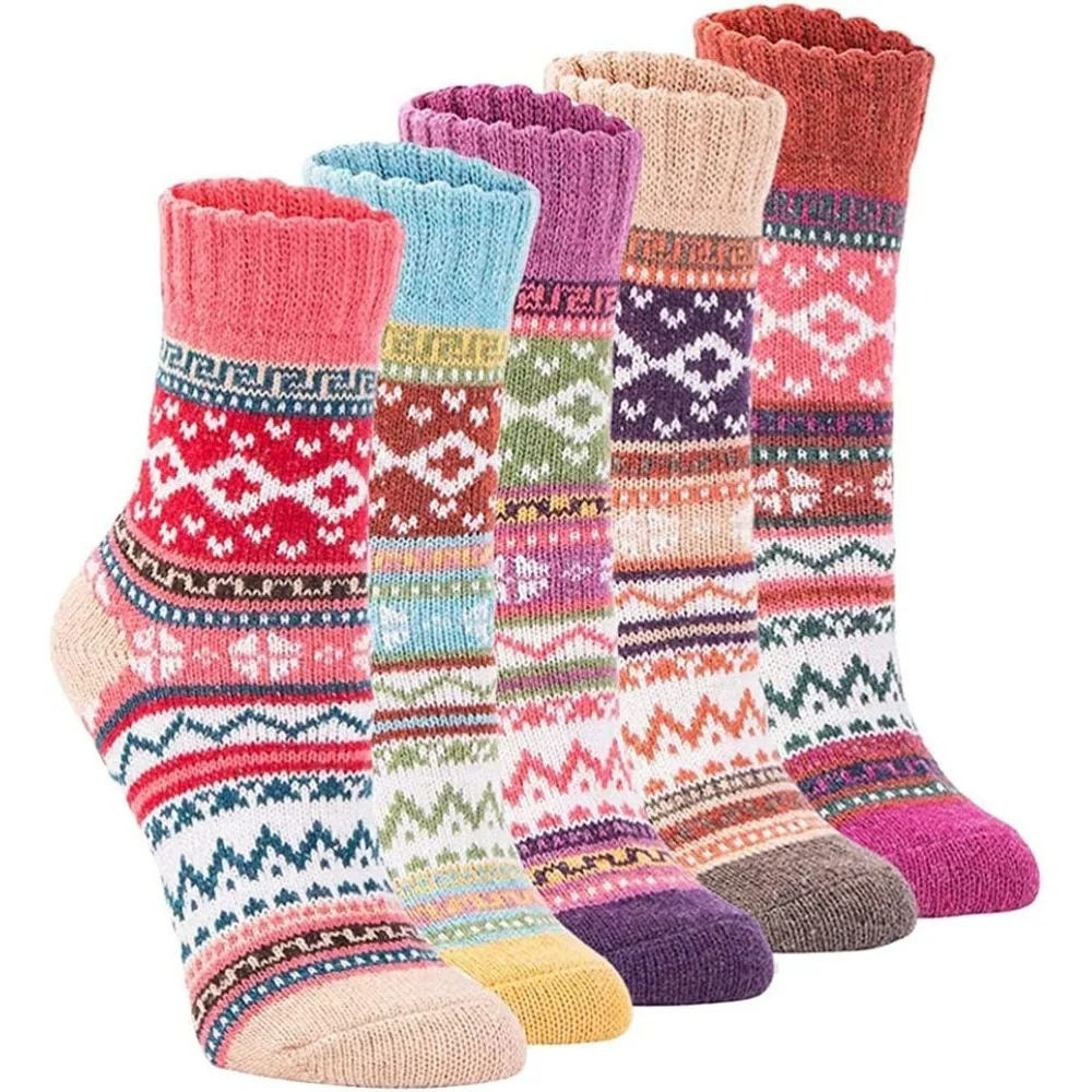 

Womens Super Thick Wool Socks - Soft Warm Comfort Casual Crew Winter Socks