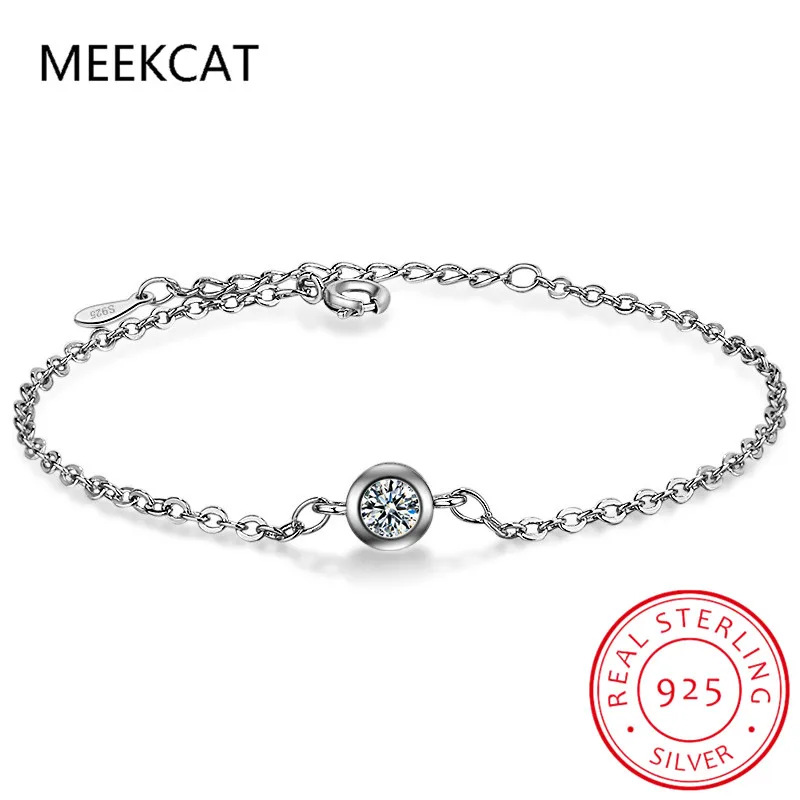 0.3 Carat Moissanite Bracelet 4mm D Color Single Moissanite Diamond S925 Sterling Silver Fine Jewelry For Women Trendy