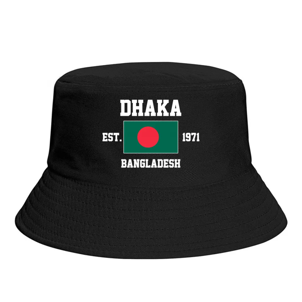 Sombreros de cubo Bangladesh EST.1971 Dhaka emblema bandera parasol fresco al aire libre verano pescador gorras sombrero de pesca