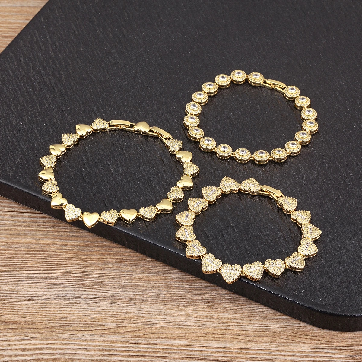Nidin, высокое качество, браслеты с блестящими кристаллами и цирконами в форме сердца/зглаза для женщин, женские легкие роскошные ювелирные изделия, подарки для свадебной вечеринки