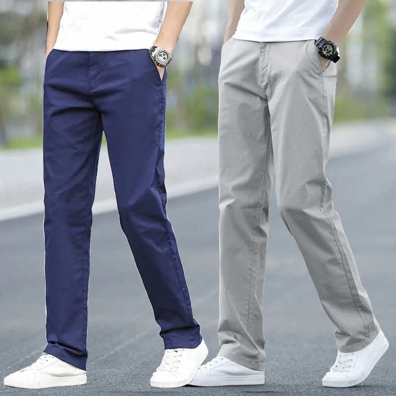 

Loose Straight Leg Casual Long Pants Men Youth Trend Thin Pants Business Men's Pants Spring Summer Wide Leg West Pants Gentleman