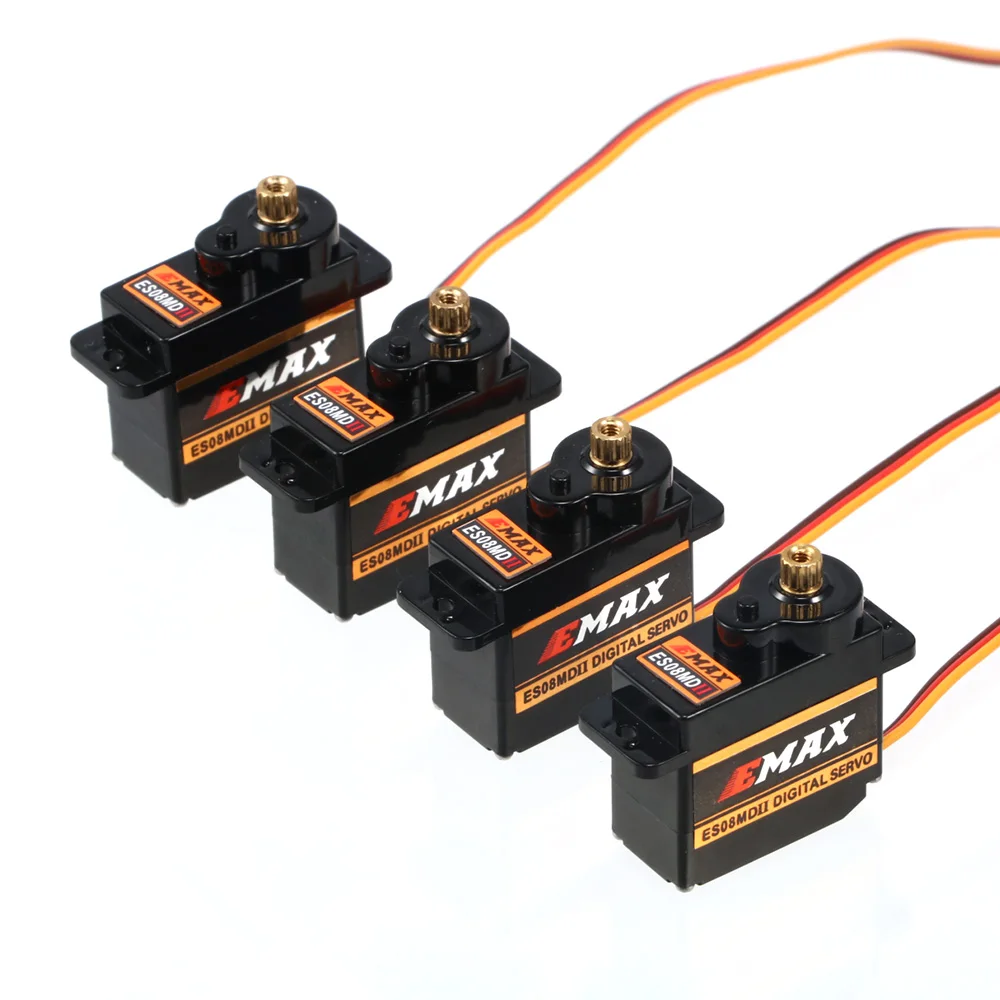 4/8 peças EMAX ES08MDII ES08MD II 12g Micro Servo Digital com Engrenagens Metálicas para Controle Remoto de Carros e Aviões RC