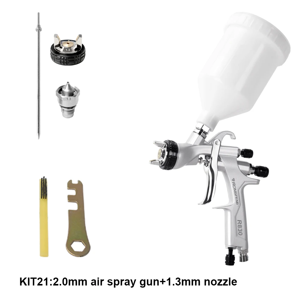 RONGPENG Professional LVLP Spray Gun R830 Finish Painting 2.0mm Spray Gun for Cars 600cc Cup Gravity Airbrush Air Tools