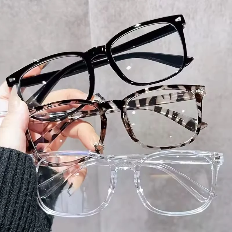 1/3PCS Minimalist Square Transparent Lens Glasses - Blue Light Barrier Suitable For Daily And Casual Wear 15969