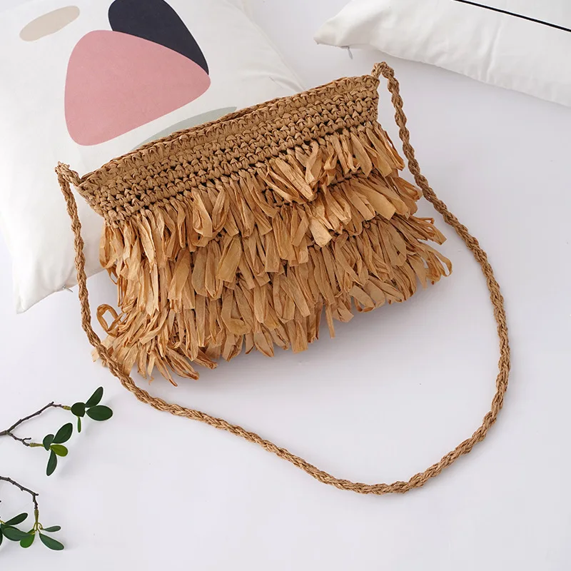 Square tassel bag Amazon cross-border hot fashion seaside vacation beach bag bag