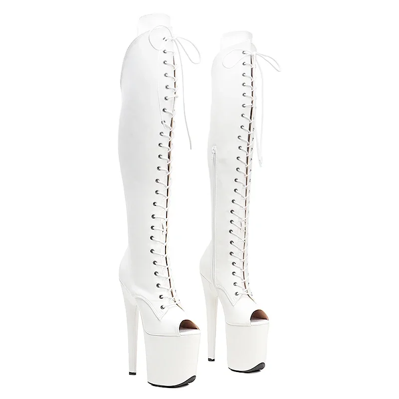 Leecabe, zapatos de tacón alto con plataforma para fiesta disco para mujer de 20CM/8 pulgadas, bota de baile en barra