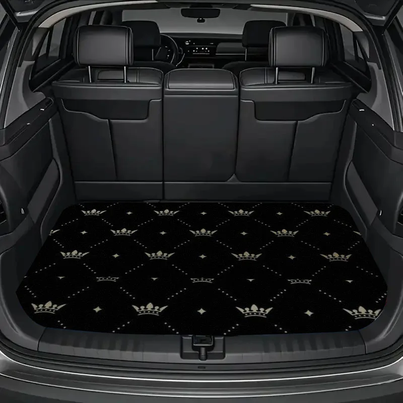 1pc Car Trunk Mat With Printed Design, An Essential Travel Accessory, Universal Fit For Various Car Models, A Must-Have Interior