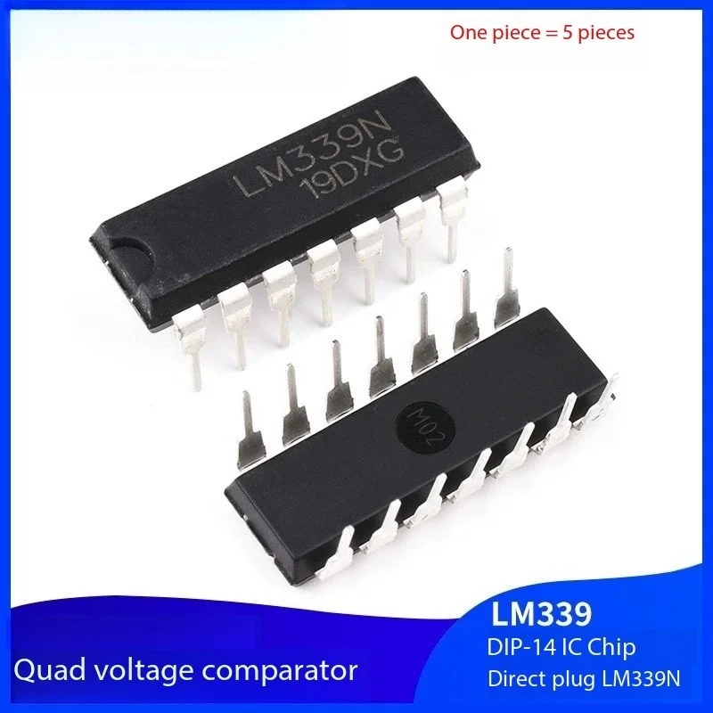 

5PCS LM339 LM339N Quad High Precision Voltage Comparator SOP-14 Direct Insert DIP-14 IC Chip