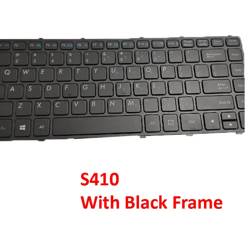 Laptop No Backlit US Keyboard For GETAC S410 V138418CS1 V00 US-RO 531087680002 V138418DS1 V00 US-RO 531087680001 Black Frame