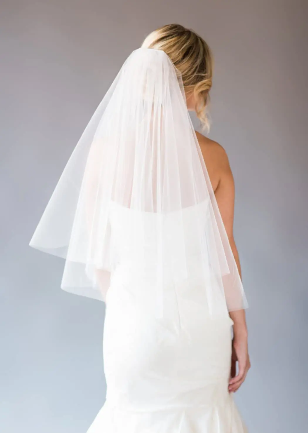 Voile de mariée Champagne pour femmes, 2 niveaux, avec peigne, longueur hanche courte, en Tulle doux, accessoires pour cheveux