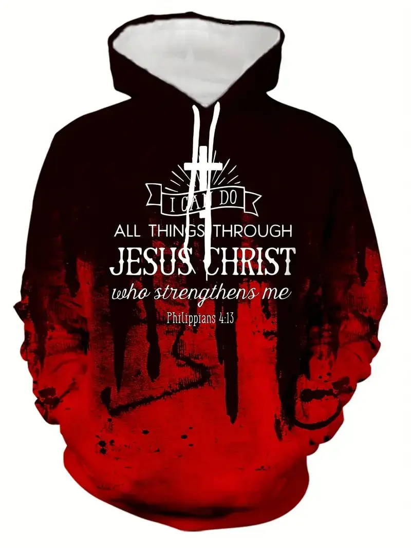 3D Jesus Christian Print Men\'s Hoodie Fashion Street Hooded Sweatshirt Summer Autumn Tracksuit Gym Pullover Casual Women Hoodies