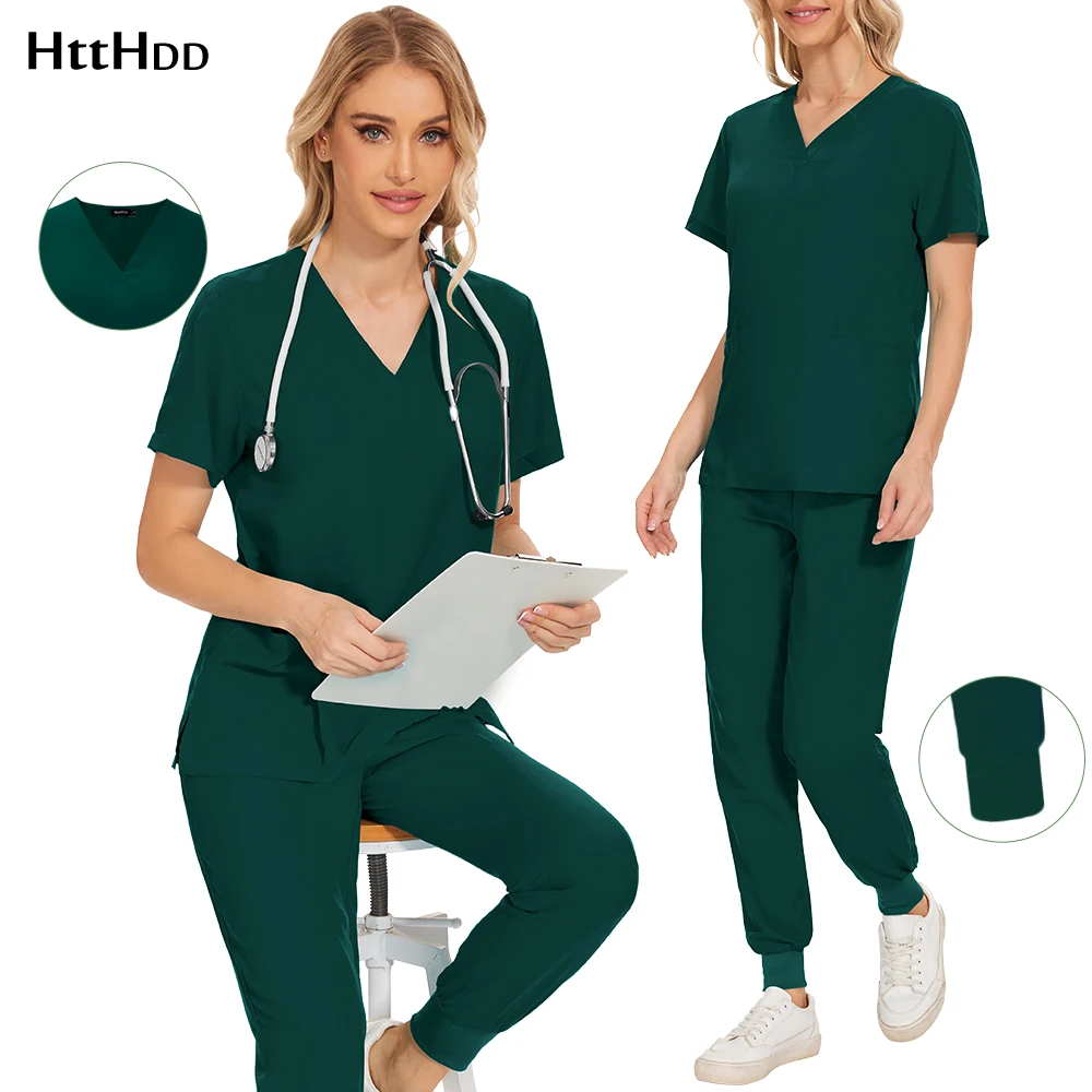 Vendita calda Scrub Uniformi mediche Donna Traspirante Bellezza Manicurista Abiti da lavoro Dottore Infermiere Sala operatoria Uniforme chirurgica