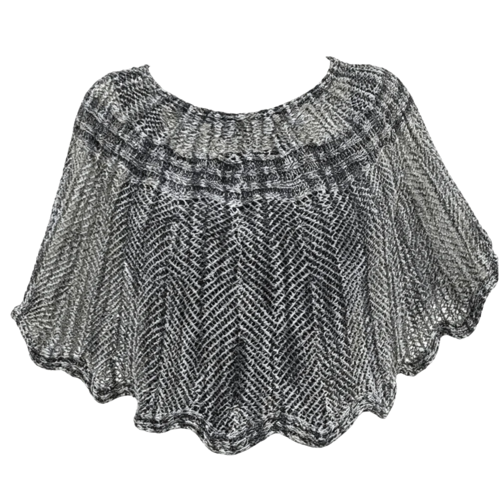 Pullover Style Crochet Shawl Pearl Brooch Detachable Collars Hollow Out Shawl Thin Vintage Knitted Beach Cover-up Sun Protection