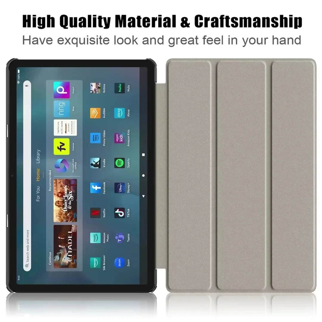 Case for Amazon Fire Max 11 2023 Tri-Folding Stand Smart Stand Leather Tablet Cover For Fire Max 11 inch Fire Max 11 Case Kids