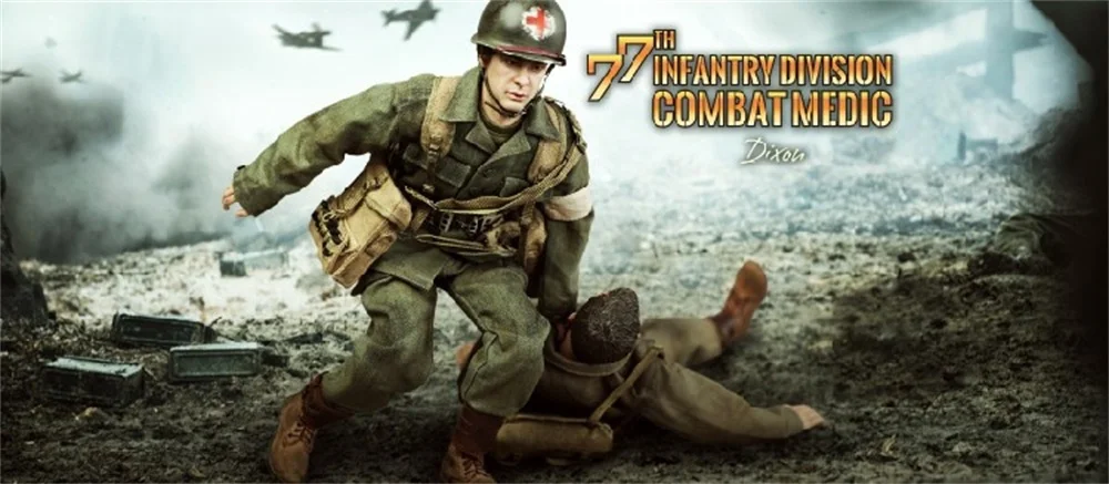 1/6 DID A80126 WWII US New York 77th ทหาร Mini ของเล่นชุด Combat Medic Dixon M1 หัวหมวกนิรภัยสําหรับ 12 นิ้ว Action Figure รวบรวม