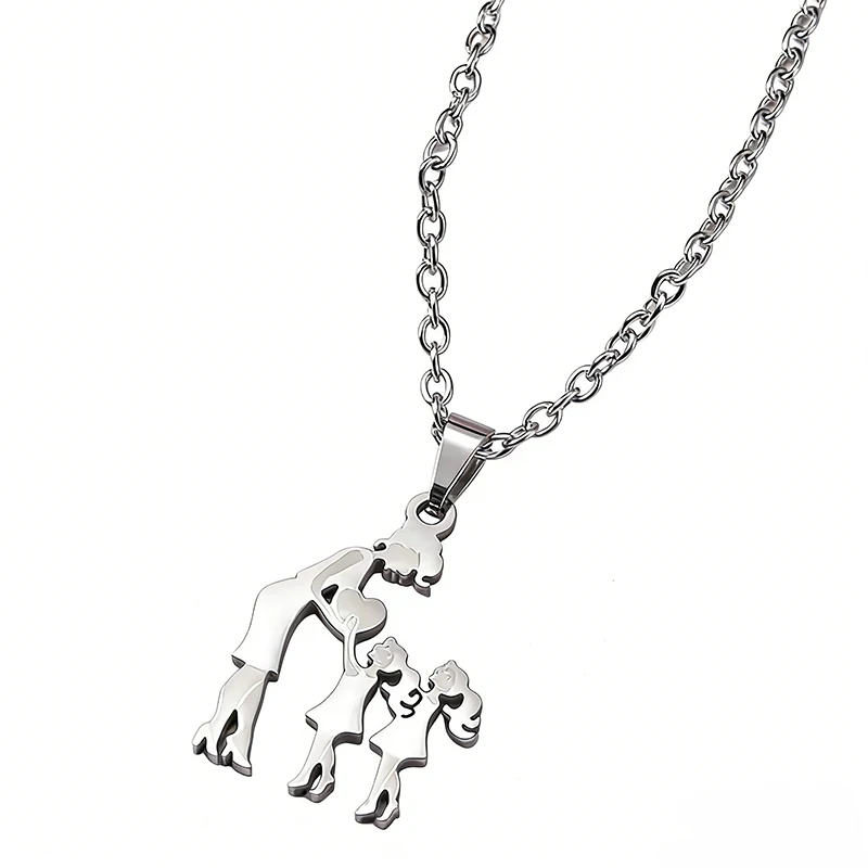 Edelstahl-Familienketten für Mädchen, Jungen und Kinder, Mama-Anhänger-Halskette, Geburtstagsgeschenke für Frauen, Schmuck zum Muttertag