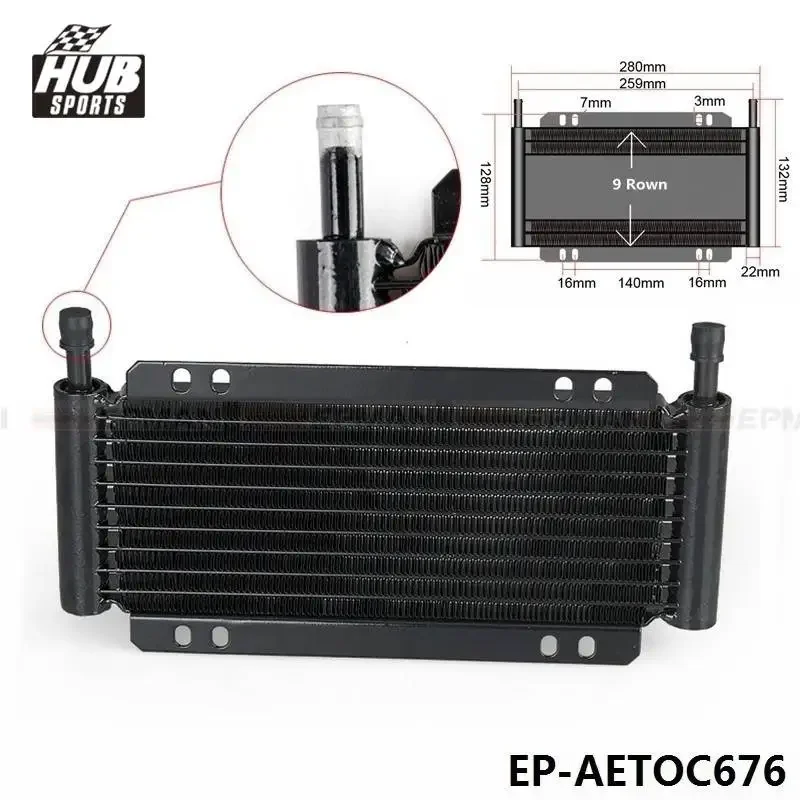 

Серия гоночных автомобилей 8000, тип 10-1/8 дюйма, 9-рядный алюминиевый пластинчатый масляный радиатор трансмиссии HU-AETOC676