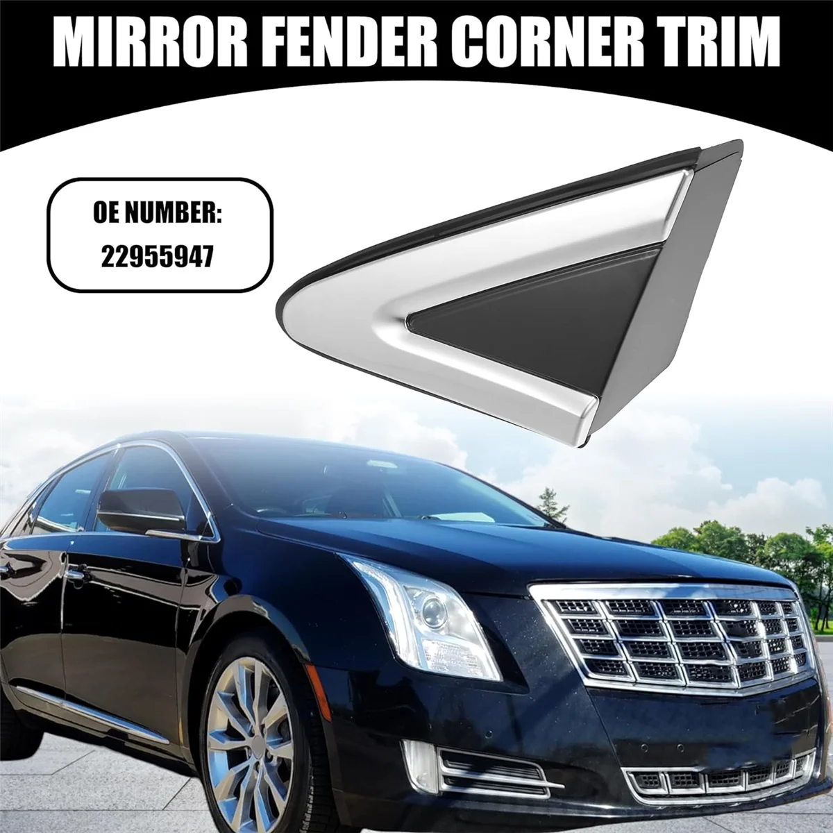 Car Left Reversing Mirror Triangle Plate Trim for Cadillac XTS 2013-2019 22955947 Car Accessories