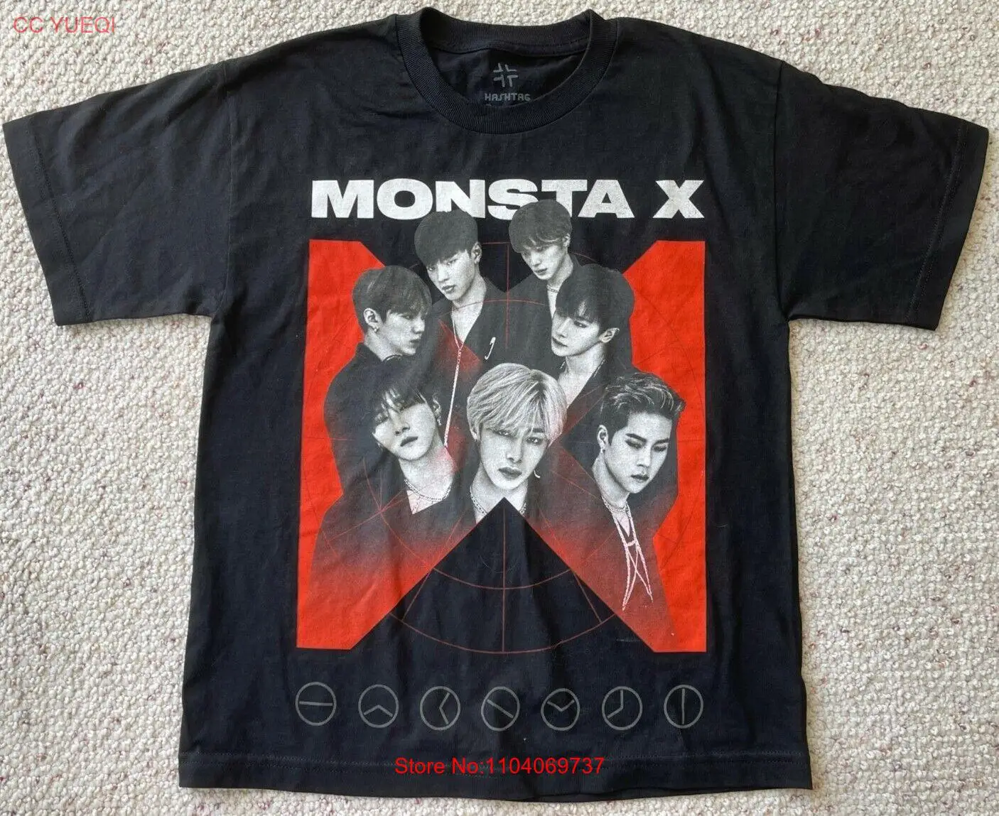 MONSTA X KPOP by HASHTAG New w/out tags Perfect condition XS T-shirt Black