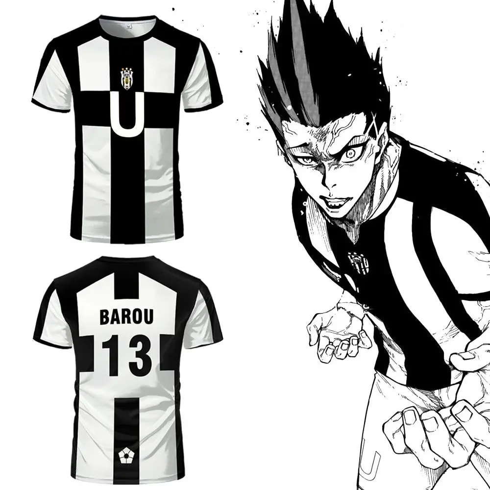 

Anime Japanese Blue Lock Isagi Yoichi Football Jersey T-shirt Cosplay Hyoma Chigiri Meguru Bachira Tee Original Children Clothes
