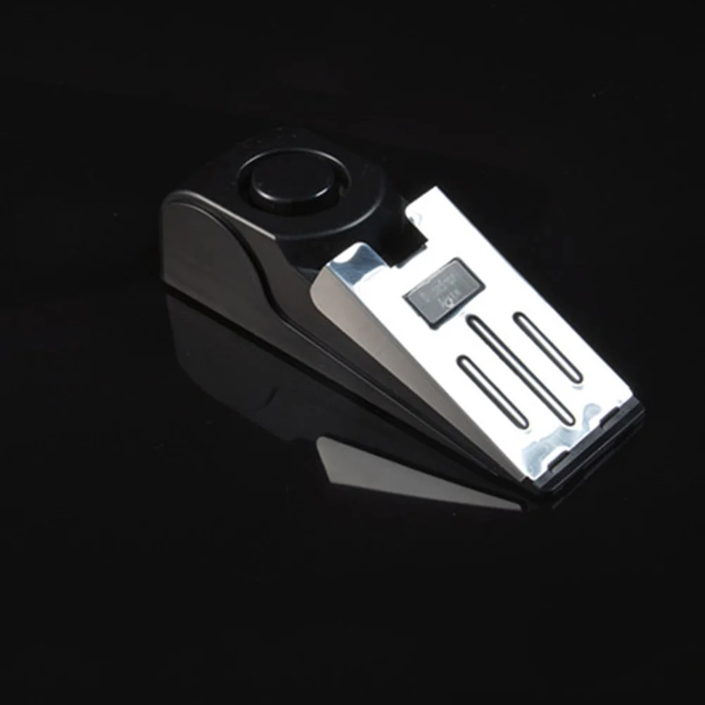 

2Pcs Anti-Theft Alarm Door Stopper Security Device Reusable Easy Operate Home Office Travel Black Door Stopper