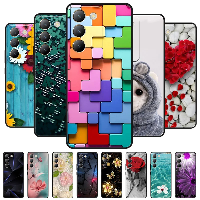 

For vivo V40 SE Case V40SE 5G Black Cover Lion Wolf Silicone Soft Back Cases For vivo V40 SE Phone Case V 40 SE Protective Shell