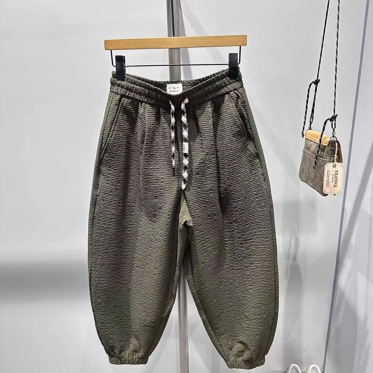 

Large Size Casual Pants Autumn Winter Men Women Harlan Sports Harajuku Trendy Brand Slim Fit Nine Points Pants for Couples