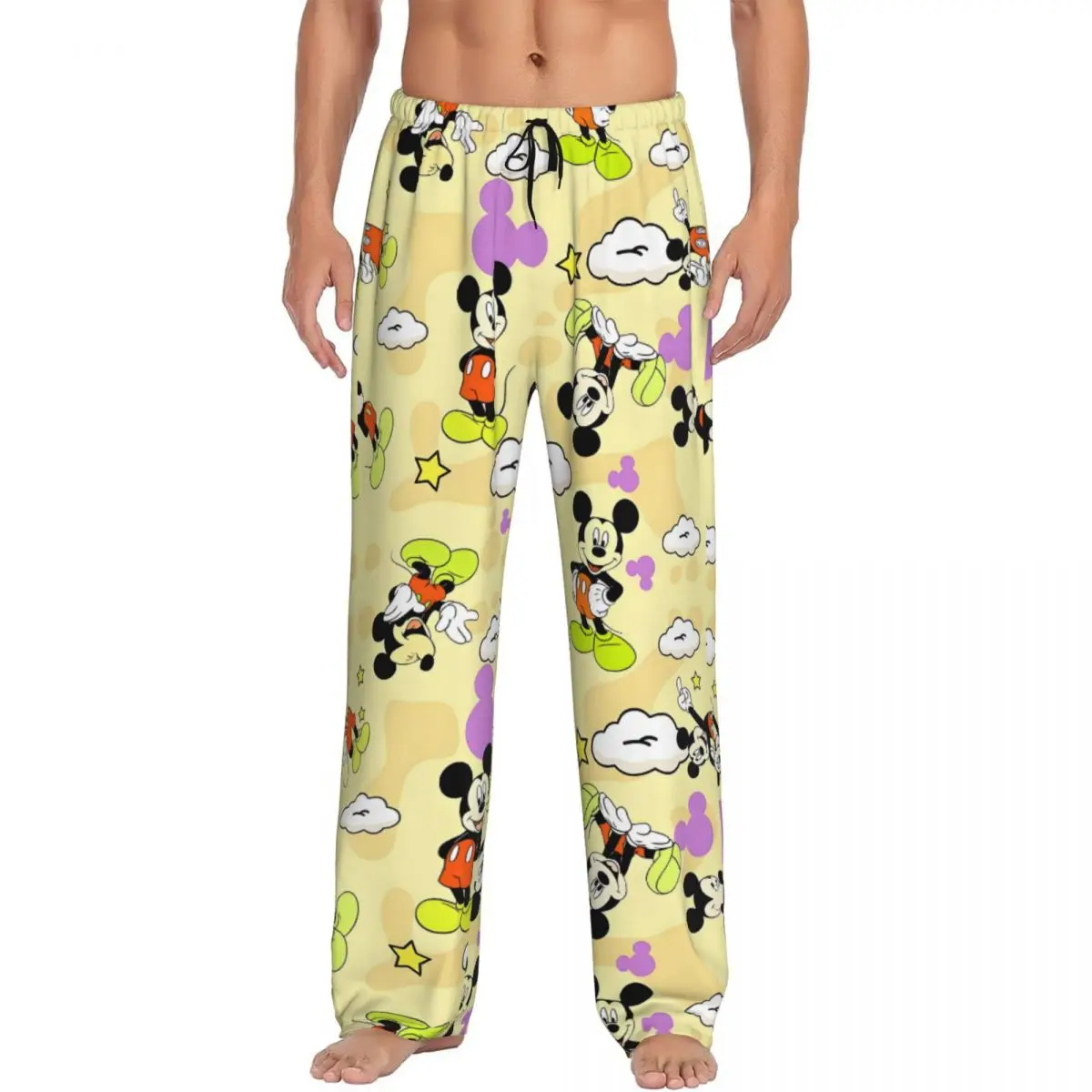 

Мужские пижамные штаны с принтом Микки Мауса в стиле манга, с карманами