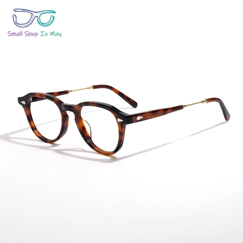 Plate Women Japanese and Korean Turtle Retro Round Frame Can Be Matched with Myopia Anti-blue Glasses Men's Plain Glasses