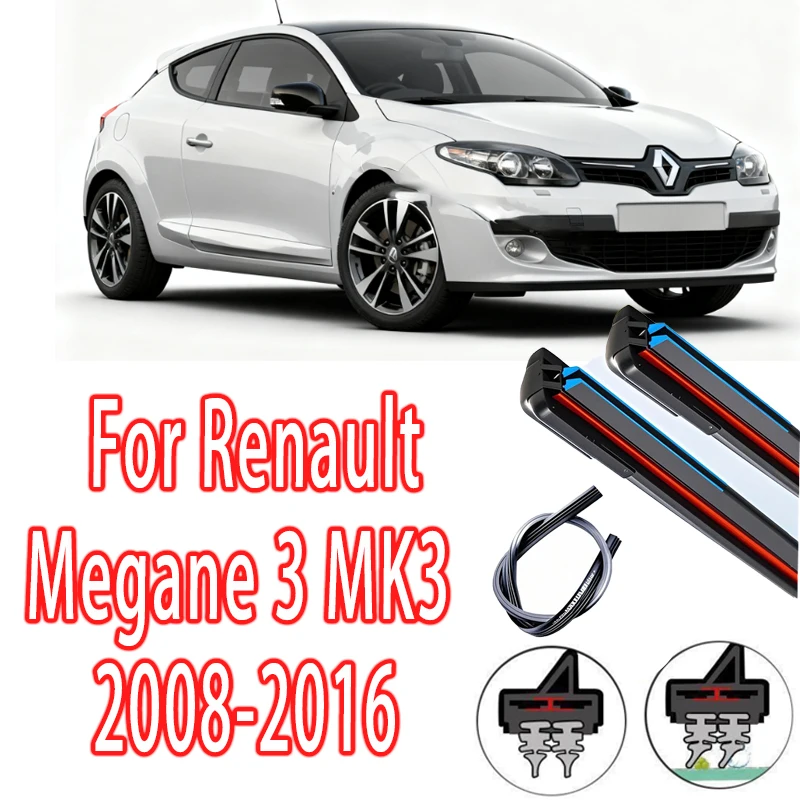 

Wiper LHD Front Wiper Blades For Renault Megane 3 MK3 2008-2016 2009 2010 2011 2012 2013 Windshield Windscreen Window 24"+16"