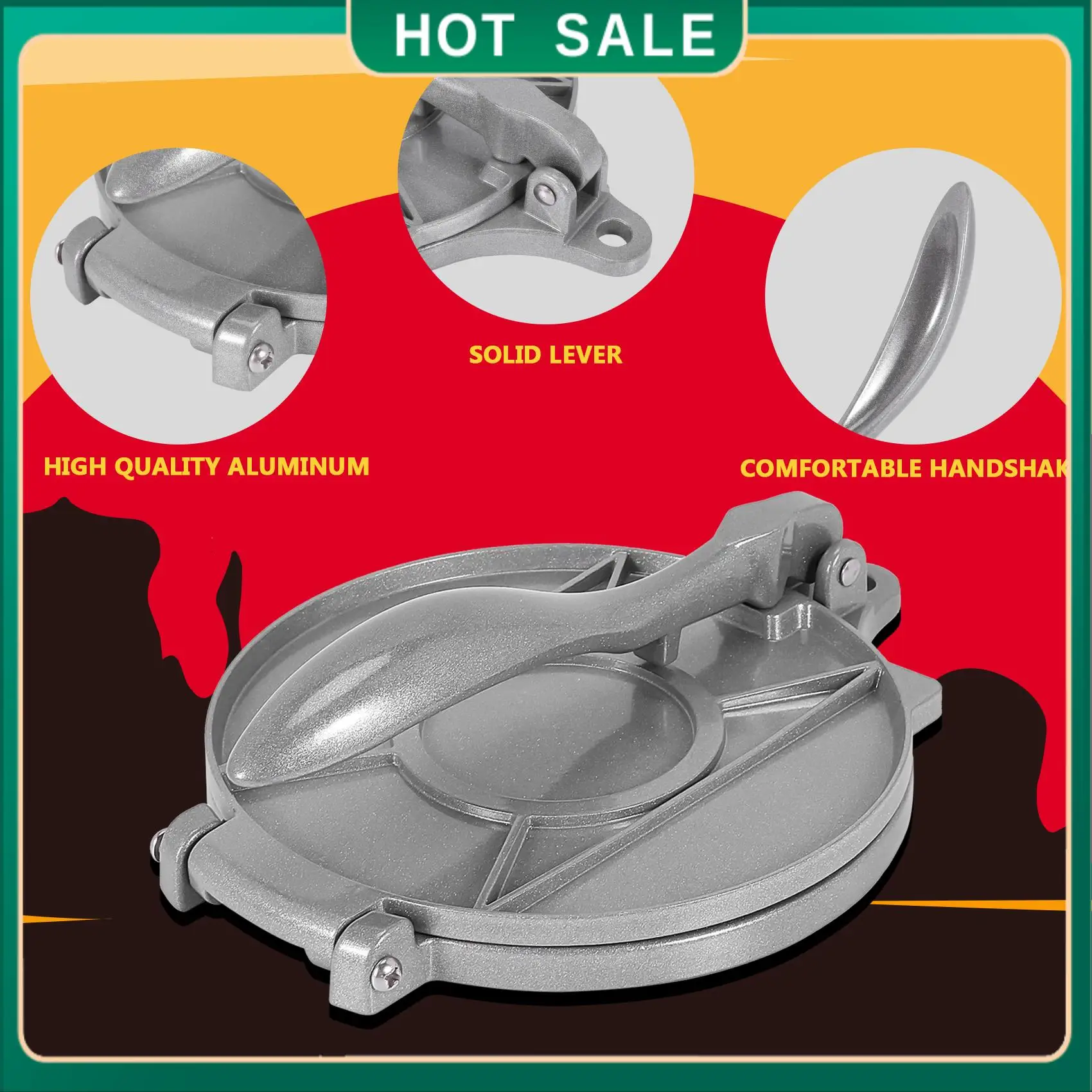 

My Home 8 Inch Aluminum Tortilla Press. Tortilla Maker, Flour Tortilla Press, Rotis Press, Dough Press