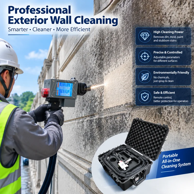 Compact Mini Pulse Laser Cleaner Portable Luggage Type Fiber Laser Cleaning Machine for Steel Aluminum Metal Surface Rust Paint