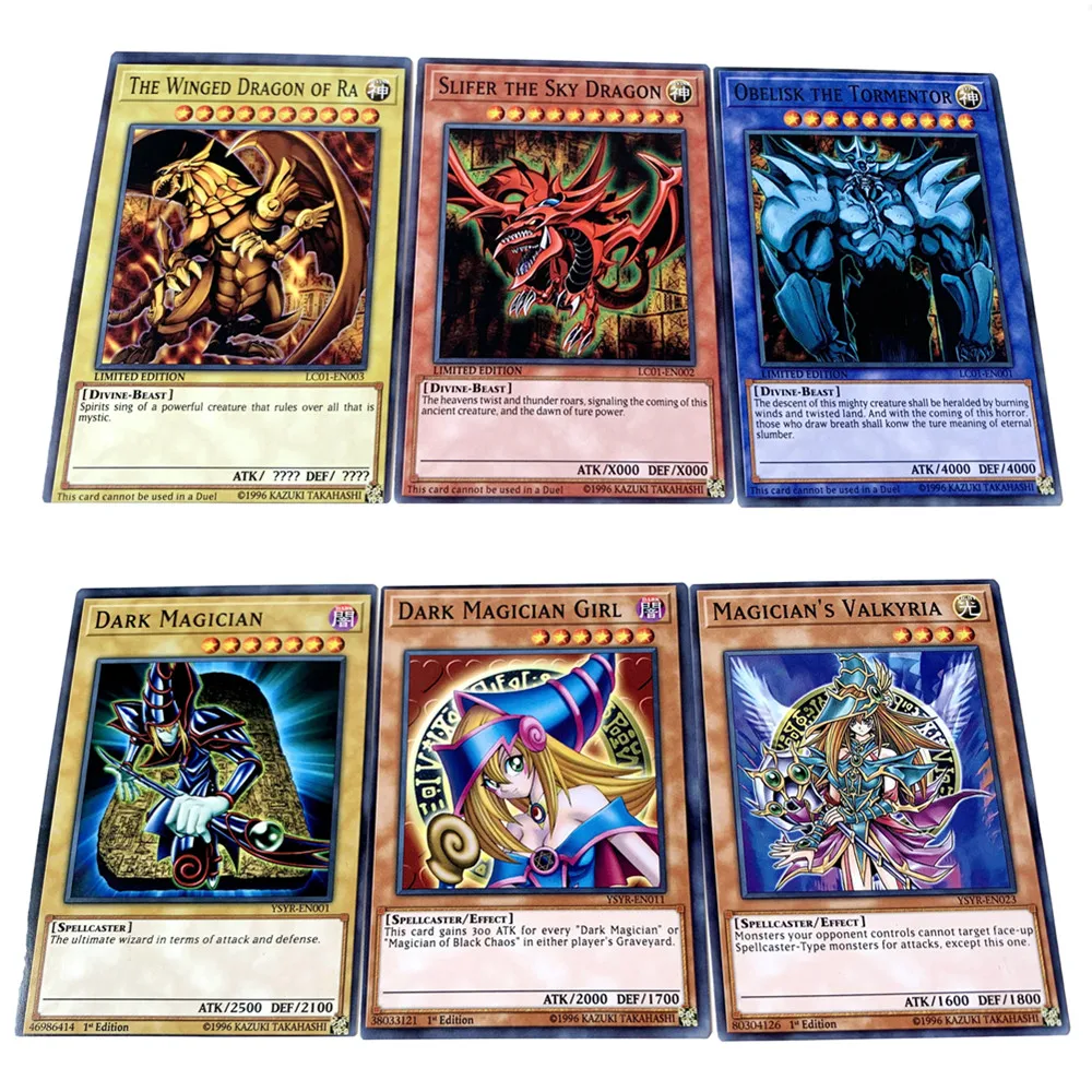 66 Pcs/set Duel Yugioh Cards English Version Black Magician Action Figures Slifer The Sky Dragon Collection Trading Kid Gift Toy