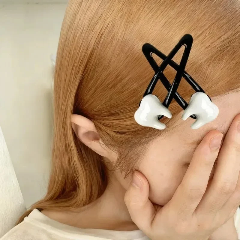 

8 шт., милые простые заколки для волос в форме зуба, украшения для девочек, украшение для зубов, зажим для зубов, аксессуары для подарков в стоматологии, зажим для челки без изгиба