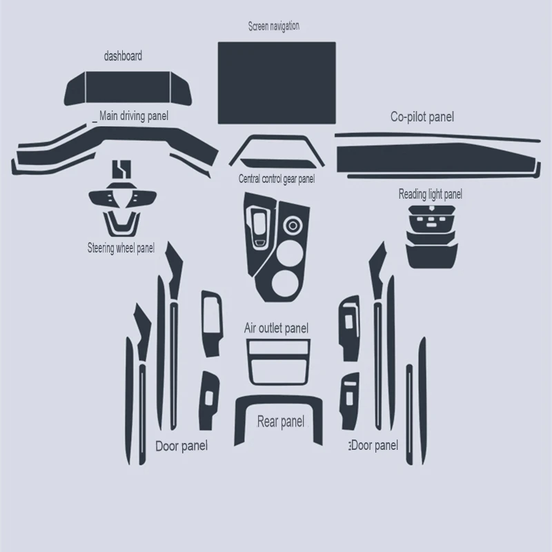 

For Zeekr 001 2021 TPU Car Dashboard Protector Film Clear Scratch Resistant Cover Decor Interior Sticker Car Accessories