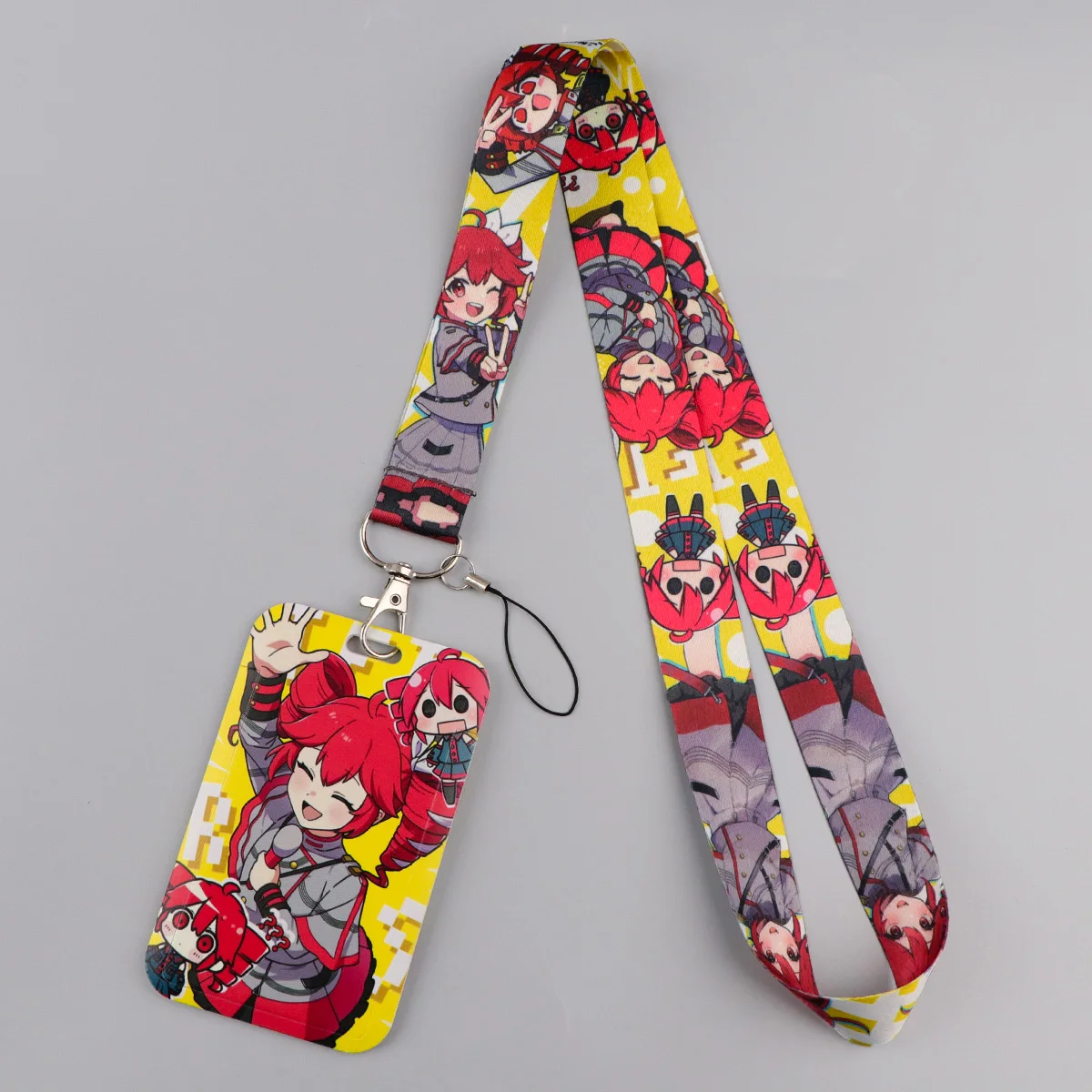 

Мультяшный брелок-шнурок LX1620 «Красноволосая музыкальная девочка» для ключей, ID-карт и пропусков, с креплением на шею