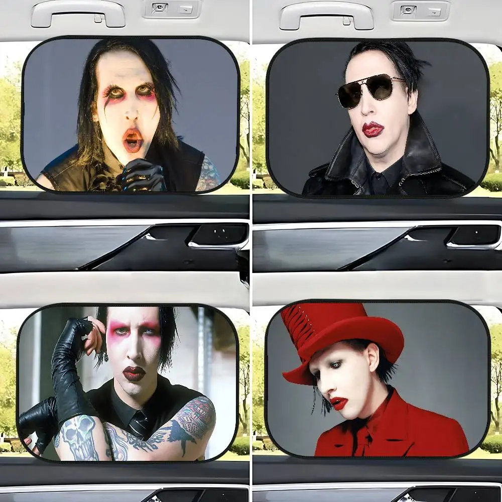 

M-Marilyn M-Manson Popular Band Singer, 1 шт., автомобильный солнцезащитный козырек, УФ-защита, самоклеящаяся защитная пленка для бокового окна автомобиля, солнцезащитный козырек
