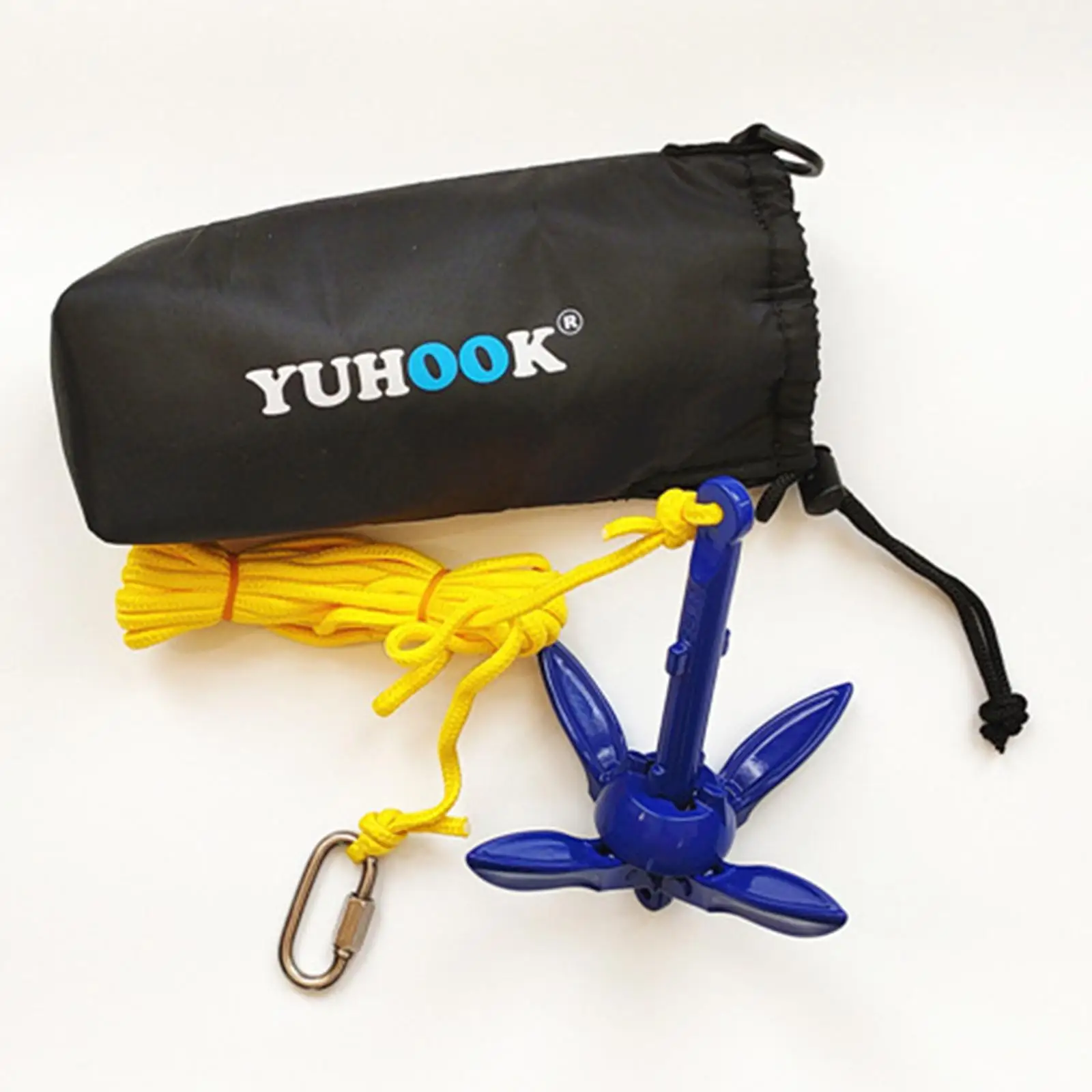 Compact Folding Grapnel Anchor Kit with Rope Marine Aluminum Alloy Anchor for Kayak Canoe Small Boat