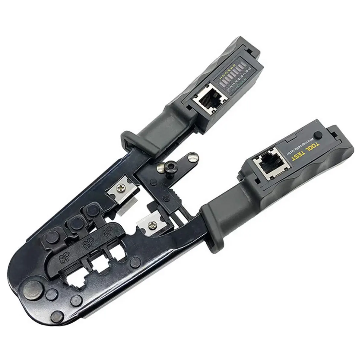 ZoeRax [All in One Cable Tester Crimper] per RJ45 RJ12 RJ11 spine modulari connettori di rete Strip Cut Test e Crimp Tool