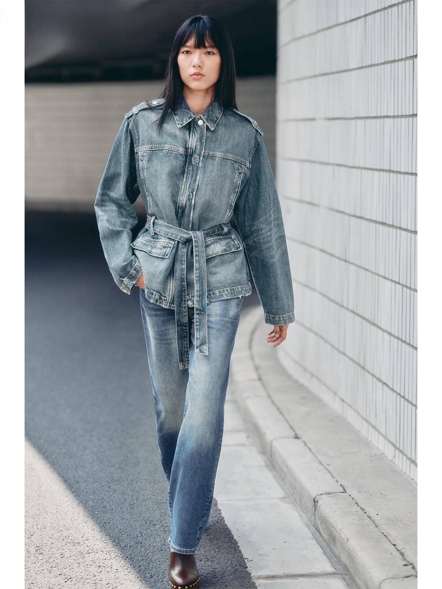 

ZAPRHA High Waist Loose Straight Leg Jeans Casual Spring Autumn New Sle Women's Faion Roll up Hem Versatile Denim Pants