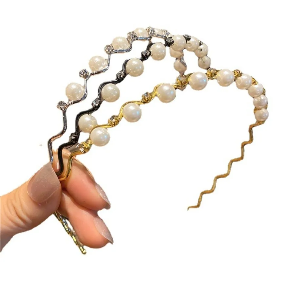 모자 진주 헤어 밴드 달콤한 간단한 머리띠 우아한 머리 후프 여성